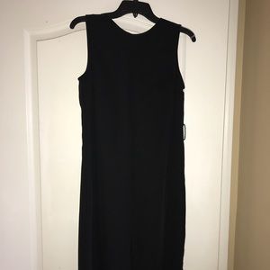 Classy, black dress with slit.